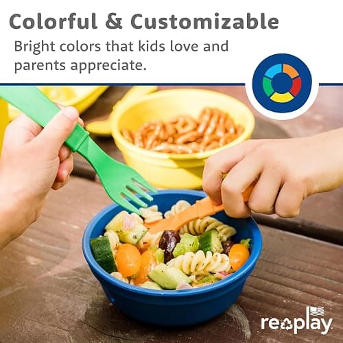 Re-Play Toddler Forks and Spoons Set - 4x4 Utensils Set for Kids - Dishwasher and Microwave Safe - Made in USA - Set of 8-5.8" x 1.2" x 0.2" - Mermaid thumbnail 3