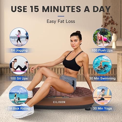 EILISON FitMaxx 3D XL Vibration Plate Exercise Machine - Whole Body Workout Vibration Platform w/Loop Bands - Lymphatic Drainage Machine for Weight Loss, Shaping, Wellness, Recovery thumbnail 2