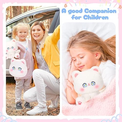 CatchCute Cat Plush Toys and Purse Set for Kids,Cat Stuffed Toy Kids with Cute Zipper Crossbody Bag, Soft Stuffed Cat Toys Set Birthday Party Favors for Toddlers Kids thumbnail 6