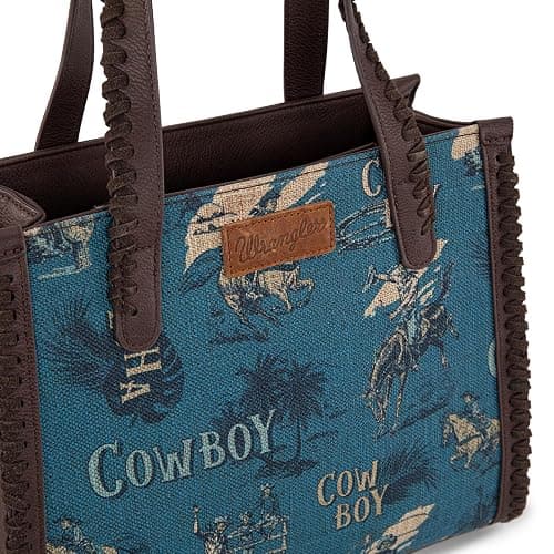 Wrangler Tote Bag Western Handbags Cowboy Print With Crossbody Strap thumbnail 6
