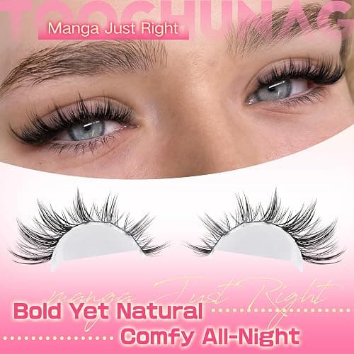 Wispy Lash Clusters Kit Spiky Manga Lashes Extension Kit 8-14mm Eyelash Clusters DIY Individual Lashes Clusters with Thin Band Cluster Eyelash Extensions Kit with Lash Glue&Tweezers by TOOCHUNAG thumbnail 3