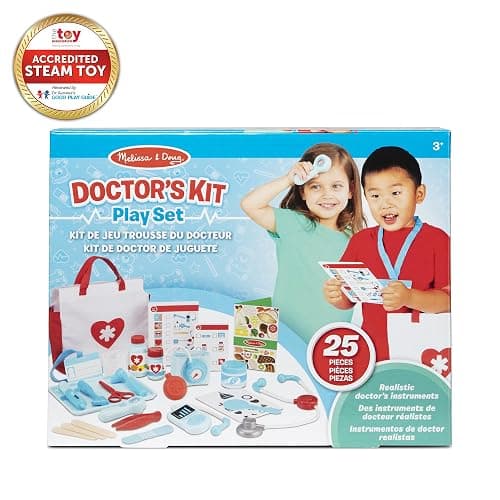 Melissa & Doug Get Well Doctor Kit, 25-Piece Toddler Doctor Play Set, Realistic Pretend Play Toys & Accessories, Preschool Toys for Girls & Boys Ages 3+ thumbnail 9