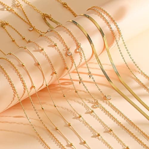 Wrlcorly 8Pcs Waist Chain 18K Gold Plated Belly Belt Chains Sexy Bikini Summer Beach Satellite Beaded Sequin Snake Layered Coin CZ Body Chain Jewelry Accessories for Women Gold Silver Tone Adjustable thumbnail 6