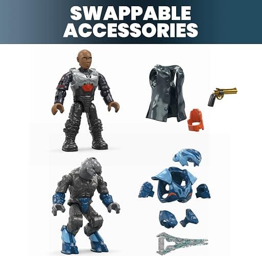 MEGA Halo the Series Vehicle Building Toys Set, Renegade Banshee Aircraft with 205 Pieces, 2 Micro Action Figures, Purple, Kids and Fans thumbnail 5