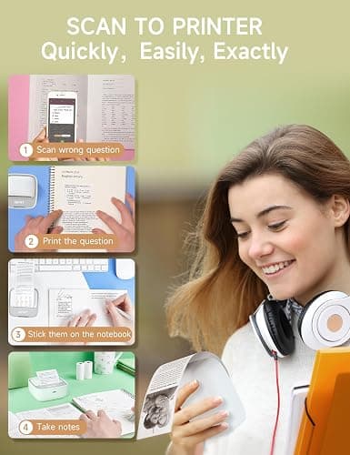 iDPRT Portable Sticker Maker Machine with 1 Roll Sticker Paper, Mini Printer Efficiently and Quickly, Thermal Printer for Study Notes, Pictures, DIY, Label, Free App with Multiple Templates, Grey thumbnail 9