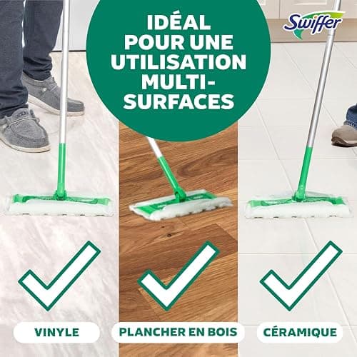 Swiffer Sweep + Mop, Broom & Mop Alternative, Dry & Wet Floor Cleaner for Dirt, Dust, Hair, All Purpose Cleaning Tool for Home, Bathroom, Kitchen, Set Includes 1 Sweeper, 14 Dry Pads, 5 Wet Pads Fresh thumbnail 8