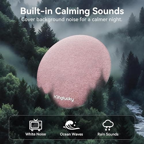 Kinglucky Pillow Speaker for Sleeping, Mini Bluetooth Speaker Under Pillow with Built-in Pink Noise White Noise Sound Machine for Sleeping, Headphone-Free Sleep Speaker for Side Sleeper Pink thumbnail 5