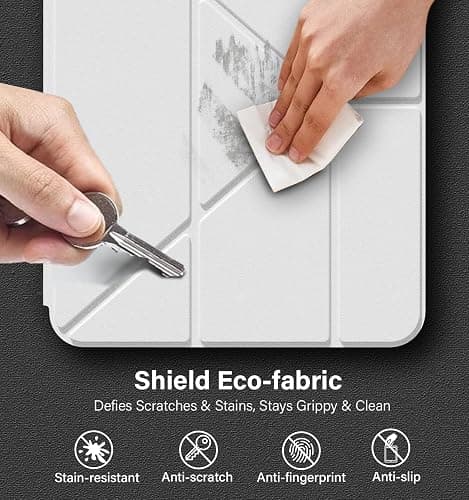 JKSML Case for iPad (A16) 11th/10th Gen with 8+ Viewing Angles, DIY Detachable Sliding Cover, Fully Clear Hard Back Shell, Solid Y-fold Stand, Pencil Holder for iPad 10.9" (2022)/ 11" (2025)-Gray thumbnail 6