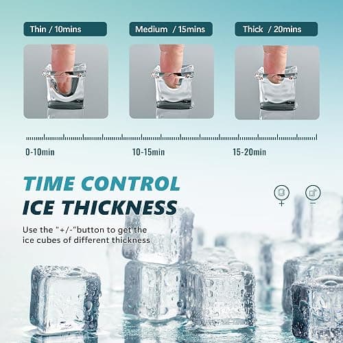 EUHOMY Ice Cube Maker Machine Countertop, 2 Ways to Add Water, 45Lbs/Day 24 Pcs Ready in 13 Mins, Self-Cleaning Portable Compact, with Ice Scoop & Basket, Perfect for Home/Kitchen/Office/Bar thumbnail 4