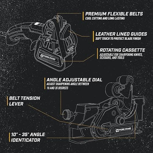Work Sharp Ken Onion Elite Mk2 Electric Knife Sharpener, Adjustable Angle | Powered Professional Belt System, Sharpens Scissors, Serrated and Tools, Blade Grinder, Variable Speed thumbnail 3
