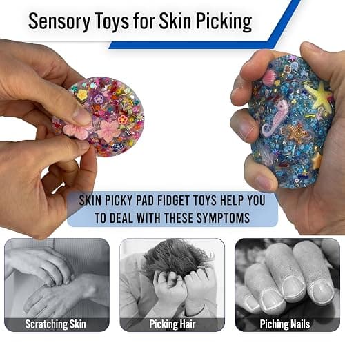 Generic Picky Pad 2 Pcs - Multicolor Fidget Pads, Fidget Toy for Skin Picking, Trichotillomania & Dermatillomania, ADHD Pick Pad, Sensory, Adult thumbnail 6