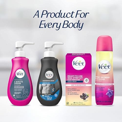 Veet Professional 2 Minute Cream for All Skin Types with Shea Butter, Full Bikini & Pubic Hair Removal, Dermatologically Tested, 13.5 FL OZ Bottle w/Spatula thumbnail 7