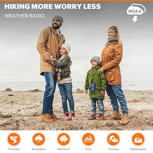 Wishouse Walkie Talkies for Adults Long Range-Rechargeable 4 Pack 2 Way Radios, Hiking Accessories Camping Gear Xmas Birthday Gift for Kids Family with Lamp,SOS Siren,NOAA Weather Alert,Easy to Use thumbnail 5