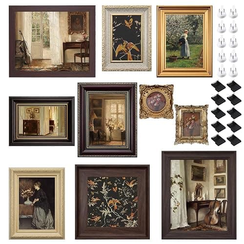 10 Pack Vintage Picture Frames for Wall or Tabletop Display Ornate Vintage Picture Frames Vintage Wall Art for Gallery Bedroom Living Room Antique Photo Frame for Wall Décor(Classic) - Image 1