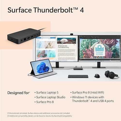 Microsoft Surface Thunderbolt 4 Docking Station - Black (T8H-00001) thumbnail 6