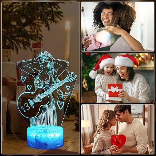 SLADPOEM 3D Illusion Night Light for Music Fans, 16 Color LED Lamp with Remote, Acrylic Table Lamp for Room Decor, Birthday Gift for Fans, Concert Merch, Music Lover Party Supplies thumbnail 6