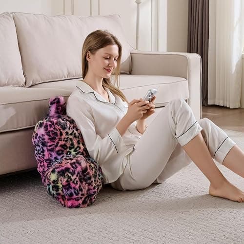Animebody Reading Pillows for Boyfriend Adult,Velvet Back Pillow Bed Wedge Large, Back Rest Support Cushion for Sitting in Bed Kids Children 18inch-Rainbow Leopard thumbnail 5