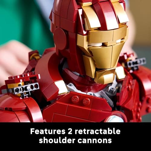 LEGO Marvel Iron Man MK4 Bust - Display Model Building Set for Adults incl. a Tony Stark Minifigure, plus Shoulder Cannons and a Rotating Head - Collectible Avengers Gift for Fans - 76327 | Tony Stark Minifigure, Shoulder Cannons, Rotating Head, Collectible Avengers Gift, 76327 thumbnail 7