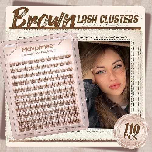 Brown Eyelash Clusters Spiky Lash Clusters Anime Lash Extensions Manga Individual Lashes Natural Cluster Lashes Wispy Cluster Eyelash Extensions Dark Brown C-Curly 10-16MM Lash Clean Girl Aesthetic thumbnail 2