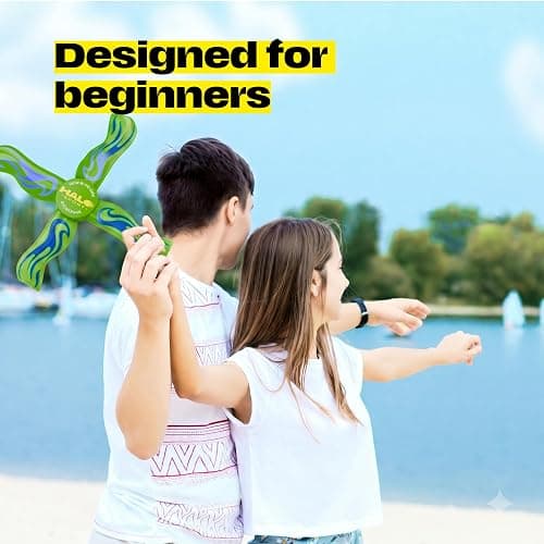Boomerang for Kids & Adults - Boy Gifts 8-12 - Glow-in-the-Dark (Green) | 8 9 10 11 12 Year Old Boy Gift - Sports and Outdoor Toys for Kids 8-12 - Boys Birthday Gifts Ages 8-10 - Outside Fun Toy thumbnail 7