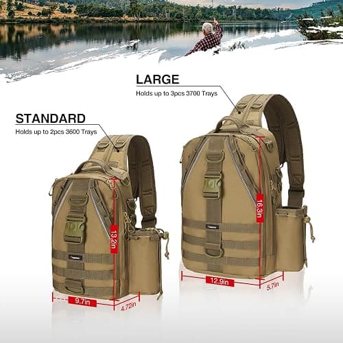 Piscifun Fishing Backpack with Rod Holder, Lightweight Sling Bag Storge Gear and Equipment thumbnail 6