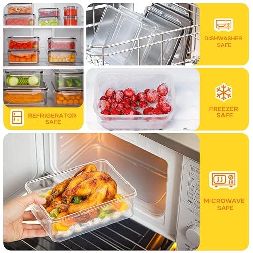 52 PCS Food Storage Containers with Lids Airtight (26 Lids & 26 Containers)- Reusable Plastic Leakproof Meal-Prep Container for Kitchen Storage Organization Microwave/Dishwasher Safe with Labels & Pen thumbnail 5