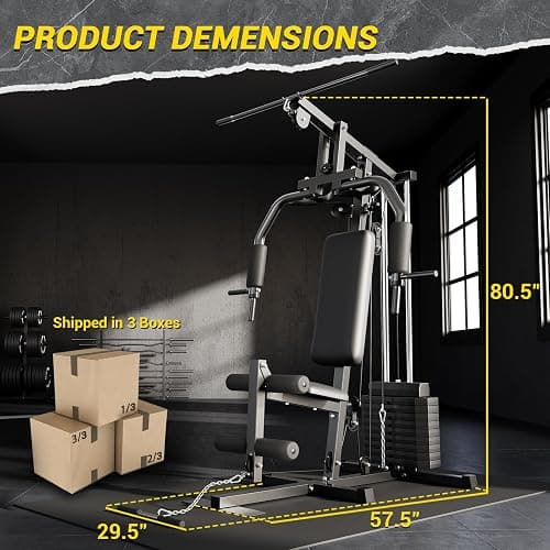 GarveeLife Home Gym Machine System with 100LBS Weight Stack, Multifunctional Weight Machine, Full Body Workout Station Exercise Equipment, All in One Home Gym with Pulley System for Strength Training thumbnail 7