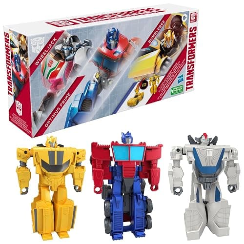 Transformers 1-Step Flip Heroes 3-Pack, 4-Inch Wheeljack, Bumblebee, and Optimus Prime Action Figures, Kids Easter Toys or Basket Stuffers, Age 6+ thumbnail 12