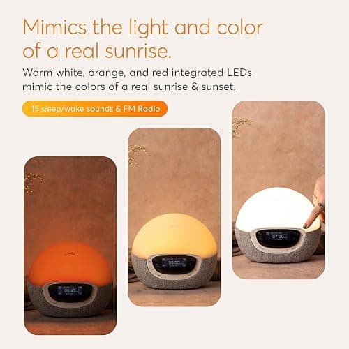 Lumie Bodyclock Shine 300 – Sunrise & Sunset Alarm Clock - Bedside Lamp with Custom Light Duration - Wake-Up, Night & Reading Light - Warm LEDs thumbnail 3