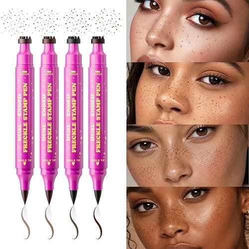 Dual-Ended Freckle Stamp Pen,Sponge Stamp & Precision Tip,Caramel Brown 03 | Soft sponge stamp, precision tip, realistic faux freckles, waterproof, long-lasting, buildable color, natural or bold looks thumbnail 3