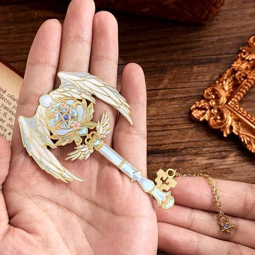 4pcs Metal Bookmarks Set for Reading Women and Men, Enchanted Floral Wing Key Magic Reading Accessories, Fantasy Book Marks Gifts for Book Lovers Readers Kids Page Holders with Flower Feather Designs thumbnail 8