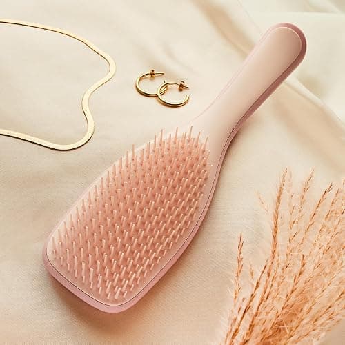Tangle Teezer Fine and Fragile Ultimate Detangler Hairbrush for Coloured, Fine & Thin Hair - Two-Tiered Soft Flex Teeth Reduce Breakage & Pulling - Gentle on Delicate Hair - Pink Dust thumbnail 5