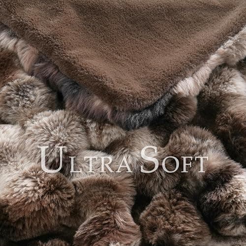 BENVWE Fluffy Faux Fur Throw Blanket for Couch, Soft Plush Thick Cozy Fuzzy Luxury Minky Bubble Blanket for Home Living Room Decor Gift for Women, Tie-dye Coffee, 50" x 60", 1100GSM | Soft, Cozy, Fluffy, Plush, Luxury, Thick, Fuzzy, Minky, for Couch, for Home Living Room Decor thumbnail 3