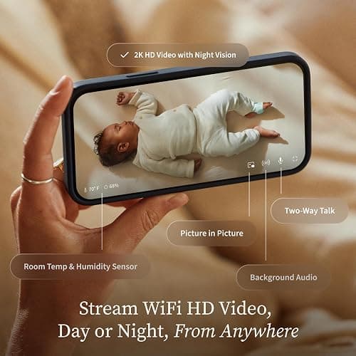 Owlet Dream Sight (Gen 3) Smart Video Baby Monitor | 2K HD Camera w/Night Vision | Detects Crying, Motion & Temperature | Customizable Alerts | Two-Way Talk | Secure Wi-fi thumbnail 3