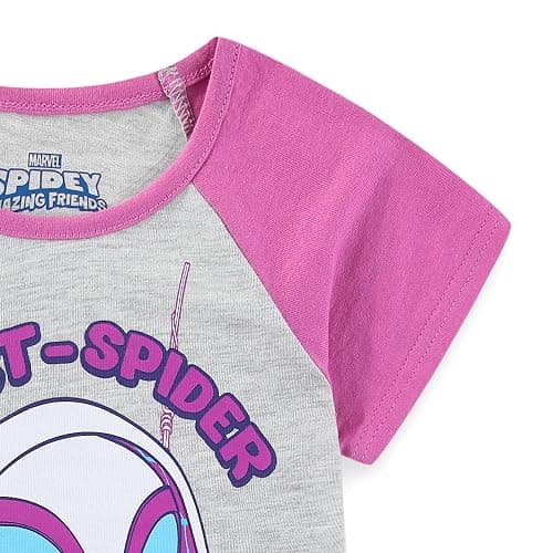 Marvel Spider-Gwen Ghost Spider Girls Short Sleeve T-Shirt and French Terry Shorts Set for Toddler to Big Kids thumbnail 3