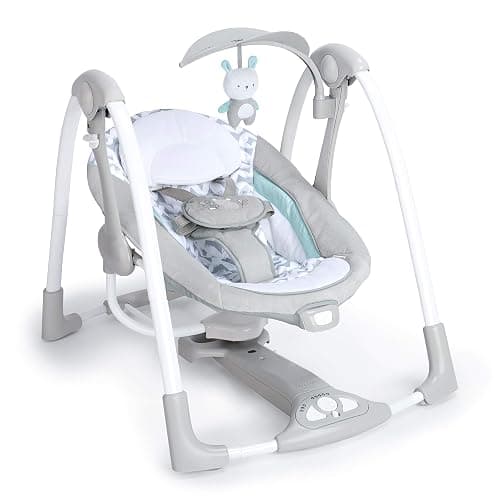 Ingenuity ConvertMe 2-in-1 Compact Portable Automatic Baby Swing & Infant Seat, Battery-Powered Vibrations, Nature Sounds, 0-9 Months 6-20 lbs (Raylan) | Electric Swing to Infant Seat, 5 Swing Settings, Battery-Saving Vibrations, Nature Sounds, USB PowerAdapt Cord, 6-20 lbs thumbnail 16