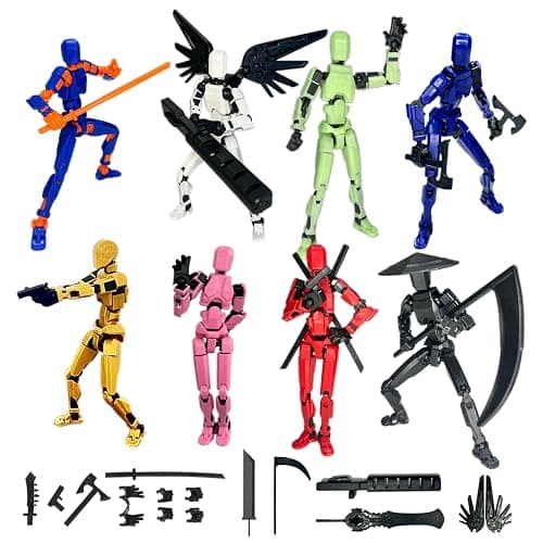 (Assembly Completed) 8 Packs Dummy13 Action Figure Set, 3D Printed ActionFigure Toy Gifts for Kids, Dummy 13,Robot 13 Action Figure Full Body Mechanical Doll Christmas Birthday Gift for Boys Girls - Image 1
