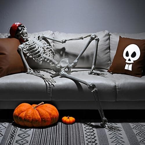 ZeHuoGe Halloween Prop 5.4 Ft. Posable Full Body Skeleton Life Size ABS Plastic Imitate The Ratio of Human Bones 1: 1 Haunted Houses Indoor Outdoor Props (5 Ft Full Body Skeleton) thumbnail 4