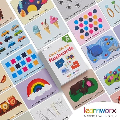 Color Flashcards for Toddlers - 44 Flash Cards to Help Learn Colors & Words - Thick Learning Cards - Includes Simple & Advanced Colors thumbnail 9