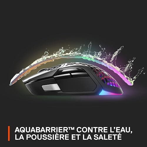 SteelSeries Aerox 5 Wireless - Souris gaming perforée RGB - Design ultra-léger et étanche - 9 boutons - Bluetooth/2.4 GHz - Capteur optique TrueMove Air 18K DPI thumbnail 7