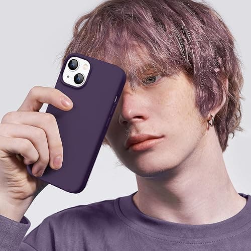 GolbinBox Magnetic for iPhone 13 Case & iPhone 14 Case, Compatible with MagSafe, [Soft Anti-Scratch Microfiber Lining], Slim Liquid Silicone Shockproof Protective Phone Case 6.1 inch, Deep Purple thumbnail 8