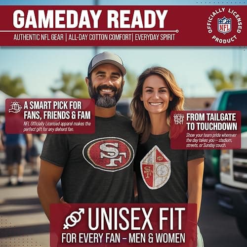 Team Fan Apparel NFL Modern Throwback T-Shirt - Cotton & Polyester Short Sleeve Adult Sports Tee thumbnail 4