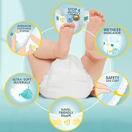 Pampers Premium Protection Baby Size 1, 50 Nappies, 2kg-5kg, Essential Pack, Double Protection for Skin and Against Leaks thumbnail 3