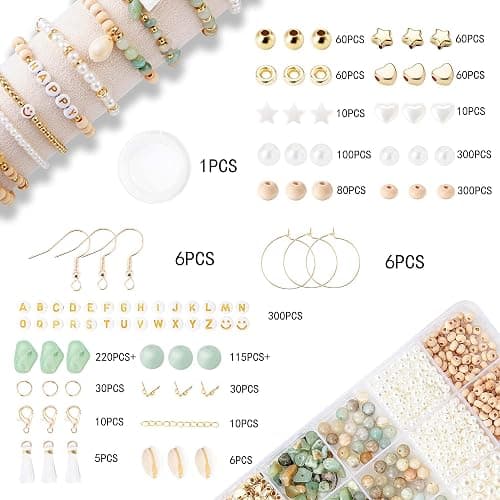 Xylise Jewelry Making Supplies Kit Natural Stone Beads for Irregular Natural Stone with for DIY Craft Bracelet Necklace Earrings for Adults (Amazonian) thumbnail 2