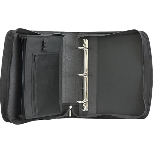 Five Star Zipper Binder, 2-Inch Capacity, 3 D-Rings, Exterior Zippered Pockets, Interior Mesh Pouch, Easy Grip Spine, Black Cover (66352) thumbnail 3