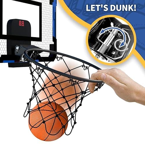 QDRAGON Basketball Hoop Indoor with Electronic Scorer, Mini Basketball Hoop with 3 Balls, Door Basketball Hoop Indoor Toys Gifts for Kid and Adult thumbnail 5