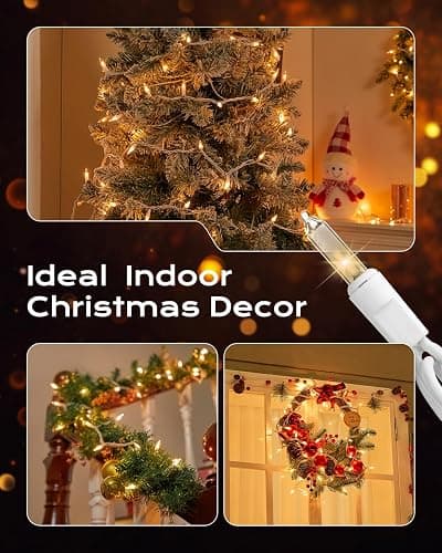 Brightown Clear Christmas String Lights, 3 Pack Each 100-Count 25ft Incandescent Bulb Mini Lights for Indoor Holiday Decor, Christmas Tree Garland Wedding Party Festival Decoration, White Wire thumbnail 4