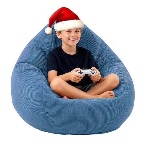 LPMOERA Bean Bag Chair Memory Foam Bean Bag Chairs for Kids/Teens with Filling Round Kids Bean Bag Chair for Living Room Bedroom College Dorm Reading Chair - Image 1
