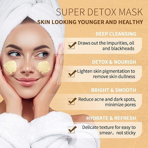 SHVYOG Vitamin C Face Mask with Kaolin Clay and Turmeric for Dark Spots, Dull Skin, Skincare Facial Mask for Controlling Oil and Refining Pores 5.29 Oz thumbnail 5