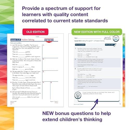 Spectrum 3rd Grade Math Workbook, Mathematics Activity Book for Kids Ages 8-9, Multiplication, Division, Fractions, Addition and Subtraction with 4 Digit Numbers, Classroom or Homeschool Curriculum thumbnail 3